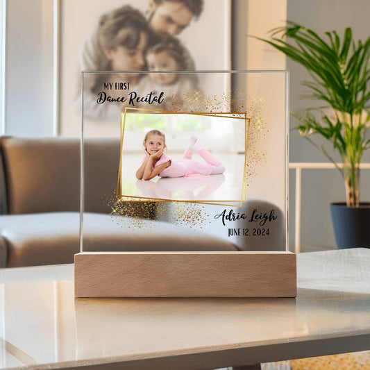 First Dance Recital Acrylic Plaque, Personalized Gifts Dance, Ballerina Gift for Girls, Recital Dance Gift, Recital Photo Frame, Ballet Gift | BLACK TEXT