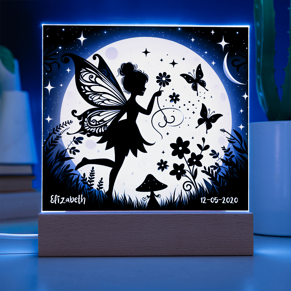 Personalized Fairy Night Light - Corded/Battery Operated with Color Changing LED