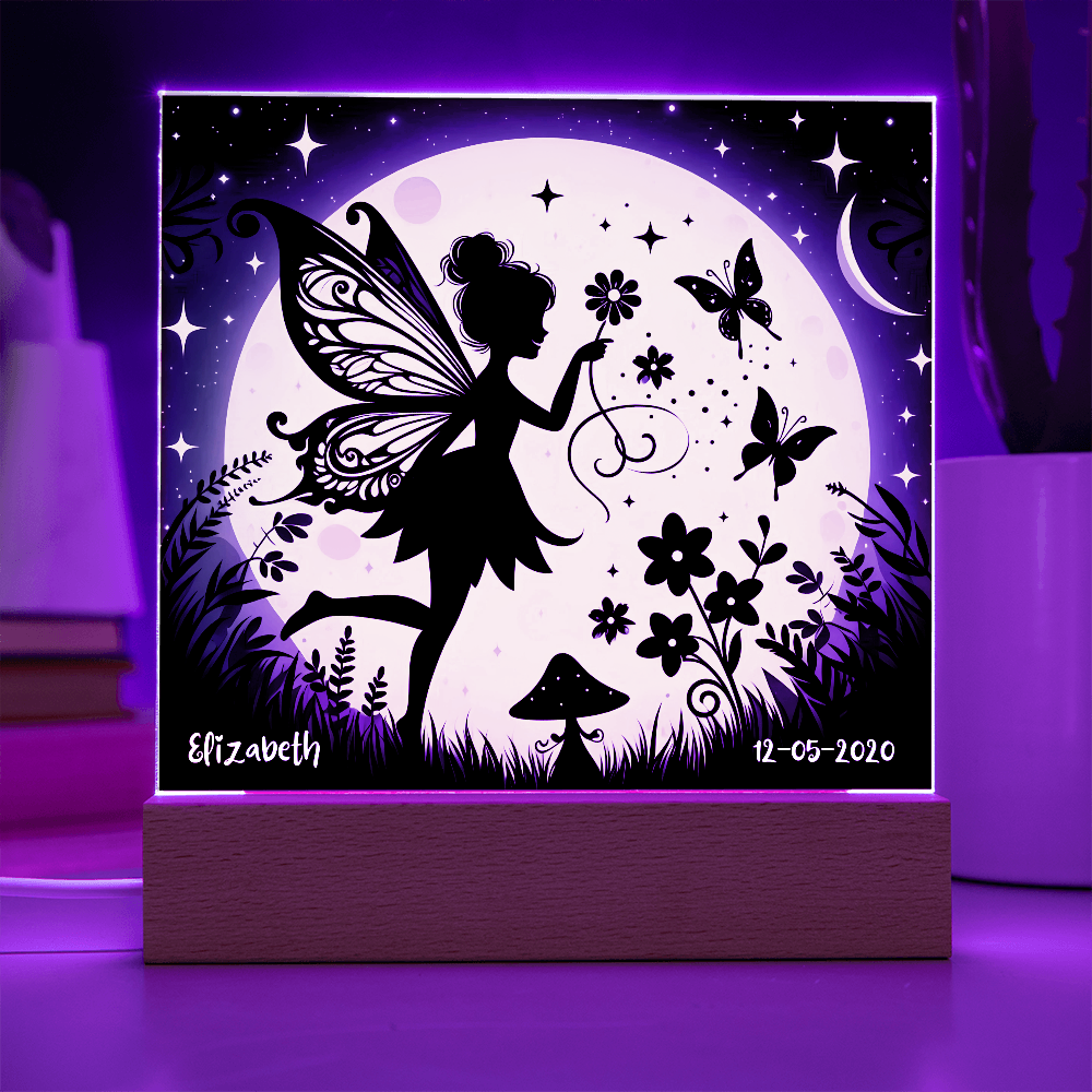 Personalized Fairy Night Light - Corded/Battery Operated with Color Changing LED