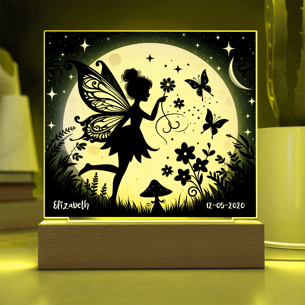 Personalized Fairy Night Light - Corded/Battery Operated with Color Changing LED