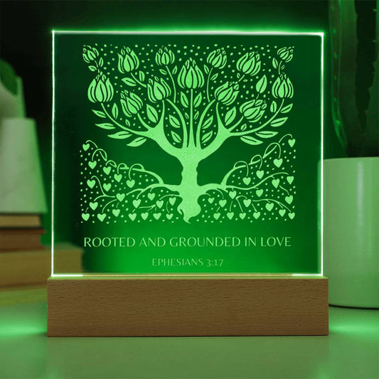 Rooted and Grounded in Love | Engraved Acrylic Plaque