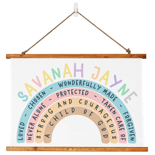 Boho Rainbow Affirmation Horizontal Tapestry