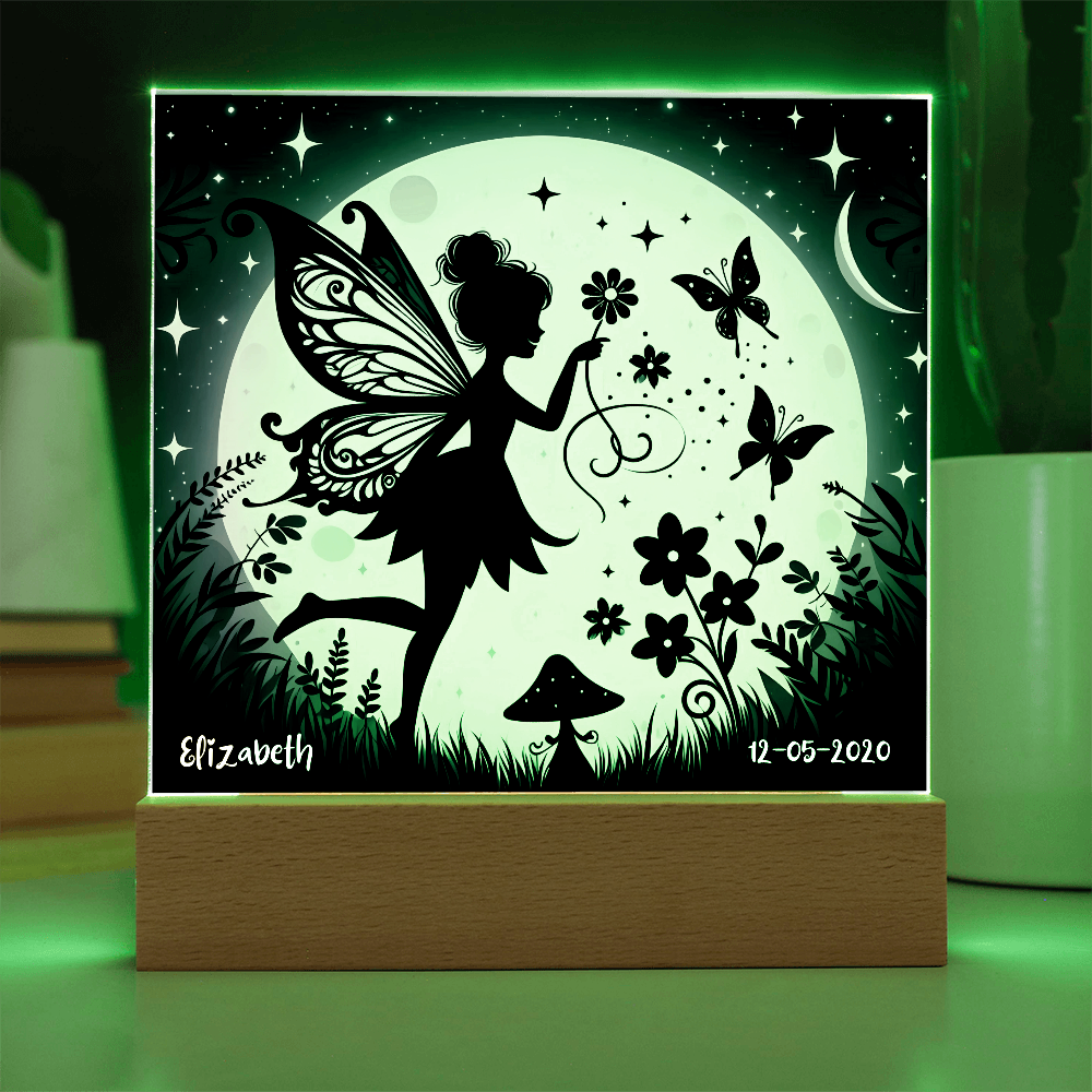 Personalized Fairy Night Light - Corded/Battery Operated with Color Changing LED