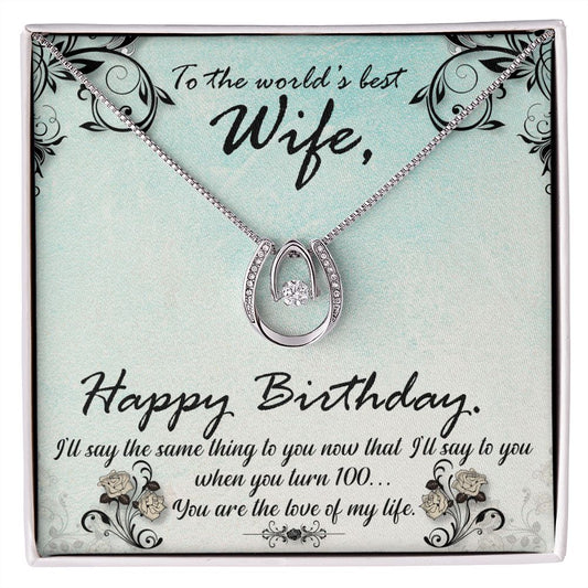 To The World's Best Wife | Destiny Luck Pendant Necklace