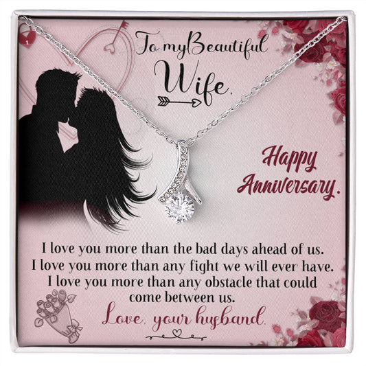 To My Beautiful Wife Happy Anniversary | Alluring Beauty Necklace