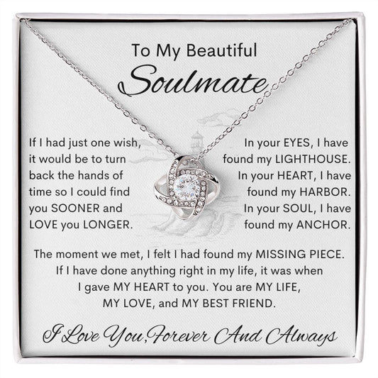To My Beautiful Soulmate - Lighthouse | Love Knot Necklace