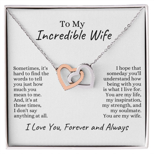 To My Incredible Wife | Interlocking Hearts Necklace