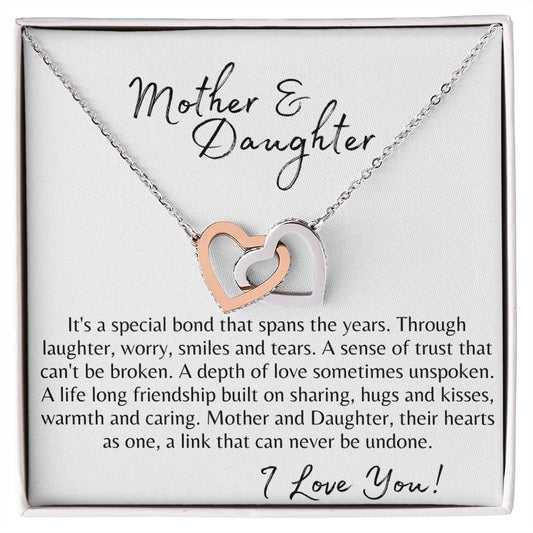Mother & Daughter - I Love You | Interlocking Hearts Necklace