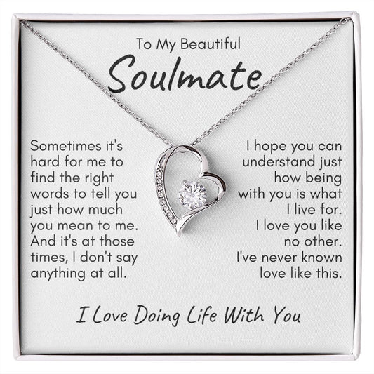 To My Beautiful Soulmate - Doing Life With You | Forever Love Necklace
