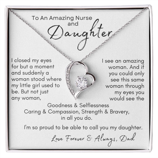 To An Amazing Nurse and Daughter | Forever Heart Necklace