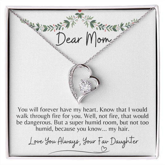Dear Mom - Love You Always, Your Fav Daughter | Forever Heart Necklace