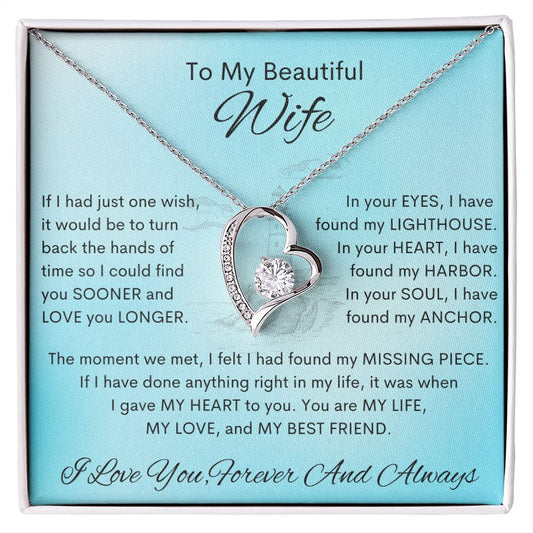 To My Beautiful Wife - Lighthouse | Forever Love Necklace